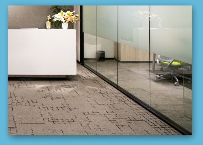 Office with clean carpet